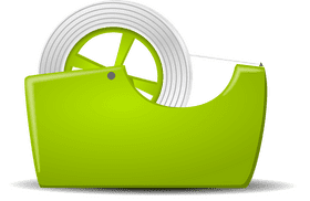 Colorful Scotch Tape Dispenser with Rolling Mechanism PNG