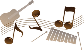 Musical Instrument Harmony and Rhythm Elements PNG