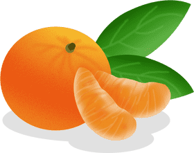 Tangerine Bliss Citrus Delight with Leaves PNG