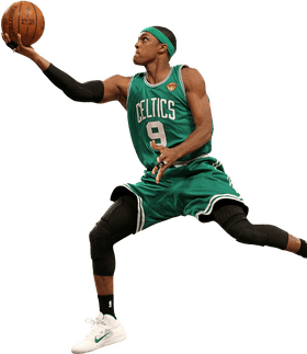 Basketball Star in Mid-Flight Dunk PNG