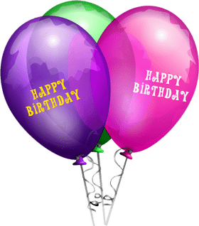 Bright and Joyful Birthday Balloon Celebration PNG