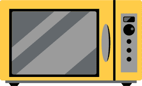 Bright Yellow Microwave Oven for Quick Meals PNG