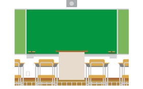 Bright and Cheerful School Classroom Atmosphere PNG