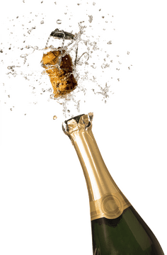 Celebration Sparkling Bottle with Cork Pop PNG