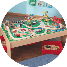 Colorful Indoor Plant Play Area Setup PNG