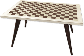 Elegant Wooden Chessboard Coffee Table PNG