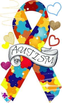 Colorful Autism Awareness Ribbon Design PNG