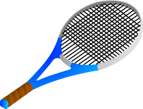 Vibrant Blue Tennis Racket Design PNG
