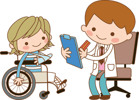 Caring Nurse with Patient in Wheelchair PNG