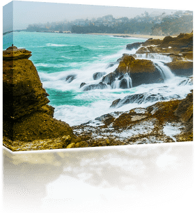 Serene Coastal Waterfall Beauty PNG