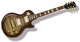 Classic Electric Guitar with Warm Wood Finish PNG