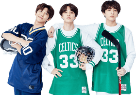 Dynamic Trio at the Ice Rink PNG