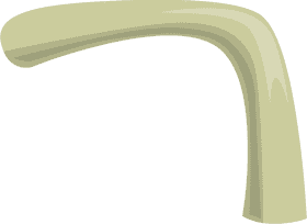 Elegant Curved Walking Cane Design PNG