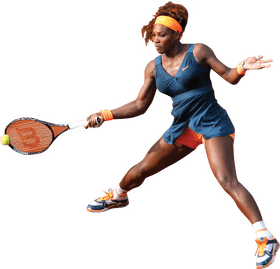 Dynamic Tennis Champion in Action PNG