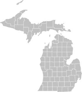 Antique Map of Michigan's Historical Boundaries PNG