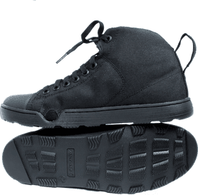 Stylish Black Canvas High Top Shoe PNG