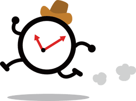 Happy Clock on the Run PNG