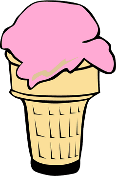 Delightful Pink Ice Cream Cone Treat PNG