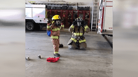 Future Firefighter in Training with Mentor PNG