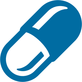 Blue and White Capsule Pill Design PNG