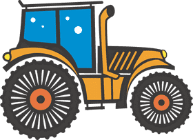 Bright and Bold Farm Tractor Design PNG