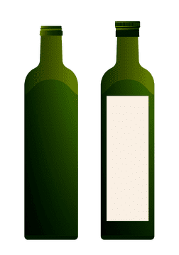 Elegant Green Olive Oil Bottle Design PNG