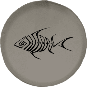 Bone-Inspired Fish Design Artwork PNG