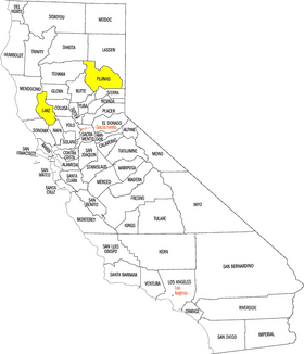 USA Map Highlighting California Counties PNG