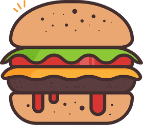 Juicy Double Layer Burger Delight PNG