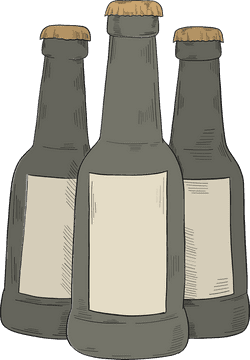 Three Classic Empty Bottles PNG