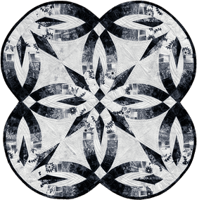 Elegant Monochrome Quilt Blanket Design PNG