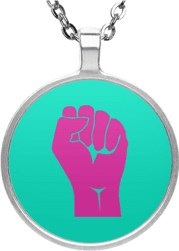 Empowerment Necklace Pendant with Fist Design PNG