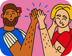 Celebrating Teamwork High Five Moments PNG