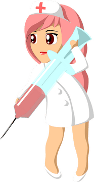 Cheerful Nurse with a Syringe PNG