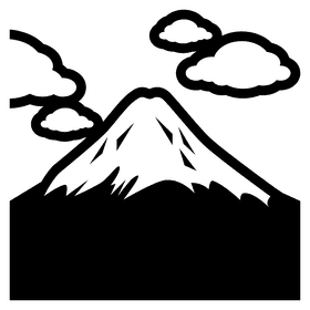 Majestic Volcano Surrounded by Mystical Clouds PNG