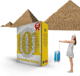 Coal-Themed 3D Architectural Wonders PNG