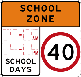 School Zone Speed Limit Sign PNG