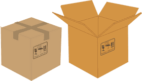 Cardboard Box Safe Transport for Fragile Items PNG