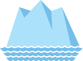 Majestic Iceberg Rising from the Ocean Depths PNG