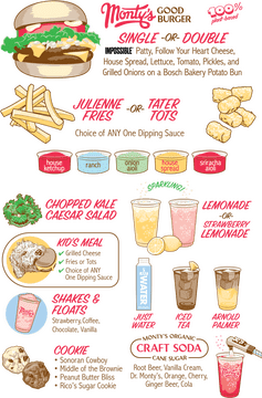 Monty's Good Burger Restaurant Menu Delight PNG