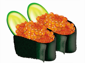 Sushi Delight Tempting Salmon Roe Bites PNG