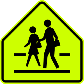 Child Safety Zone School Crossing Ahead PNG