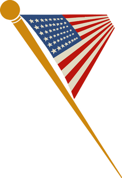 Iconic American Flag on a Stylish Flagpole PNG
