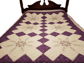 Elegant Floral Quilt Blanket Design PNG