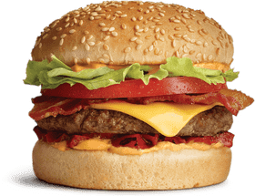 Classic Bacon Cheeseburger Delight PNG