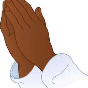 Hands in Prayer with Prayer Beads PNG