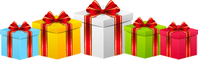 Colorful Gift Towers of Joy PNG
