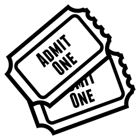 Two Cinema Tickets for an Exciting Show PNG