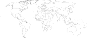 Minimalist World Map on Black Background PNG