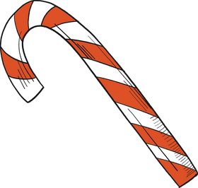 Festive Walking Cane for Seasonal Cheer PNG